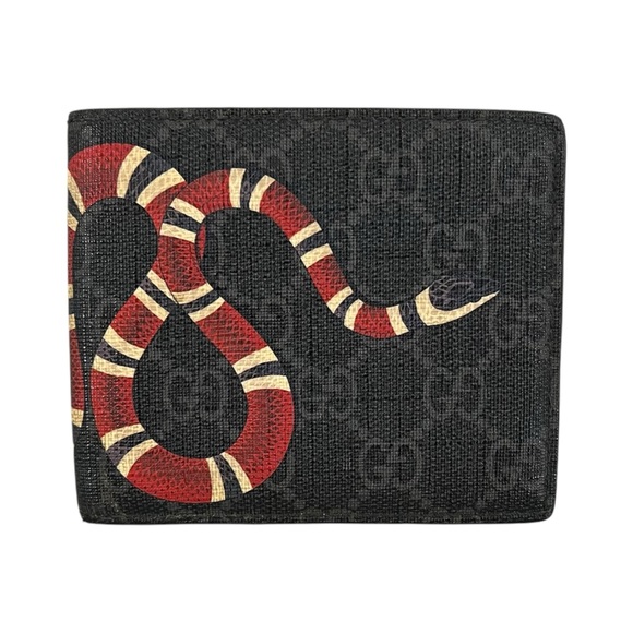 Gucci Monogram King Snake Bifold Wallet - Picture 1 of 8